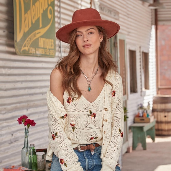 Sundance Ethereal Floral Camisole Cardigan Sweater $188